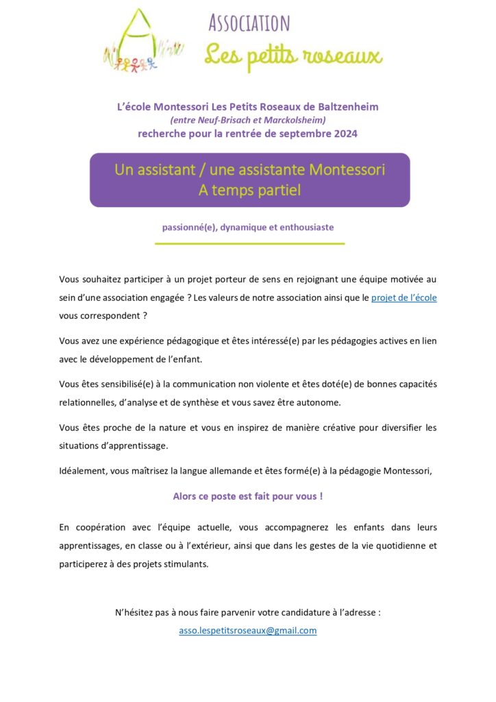 Recrutement Les Petits Roseaux